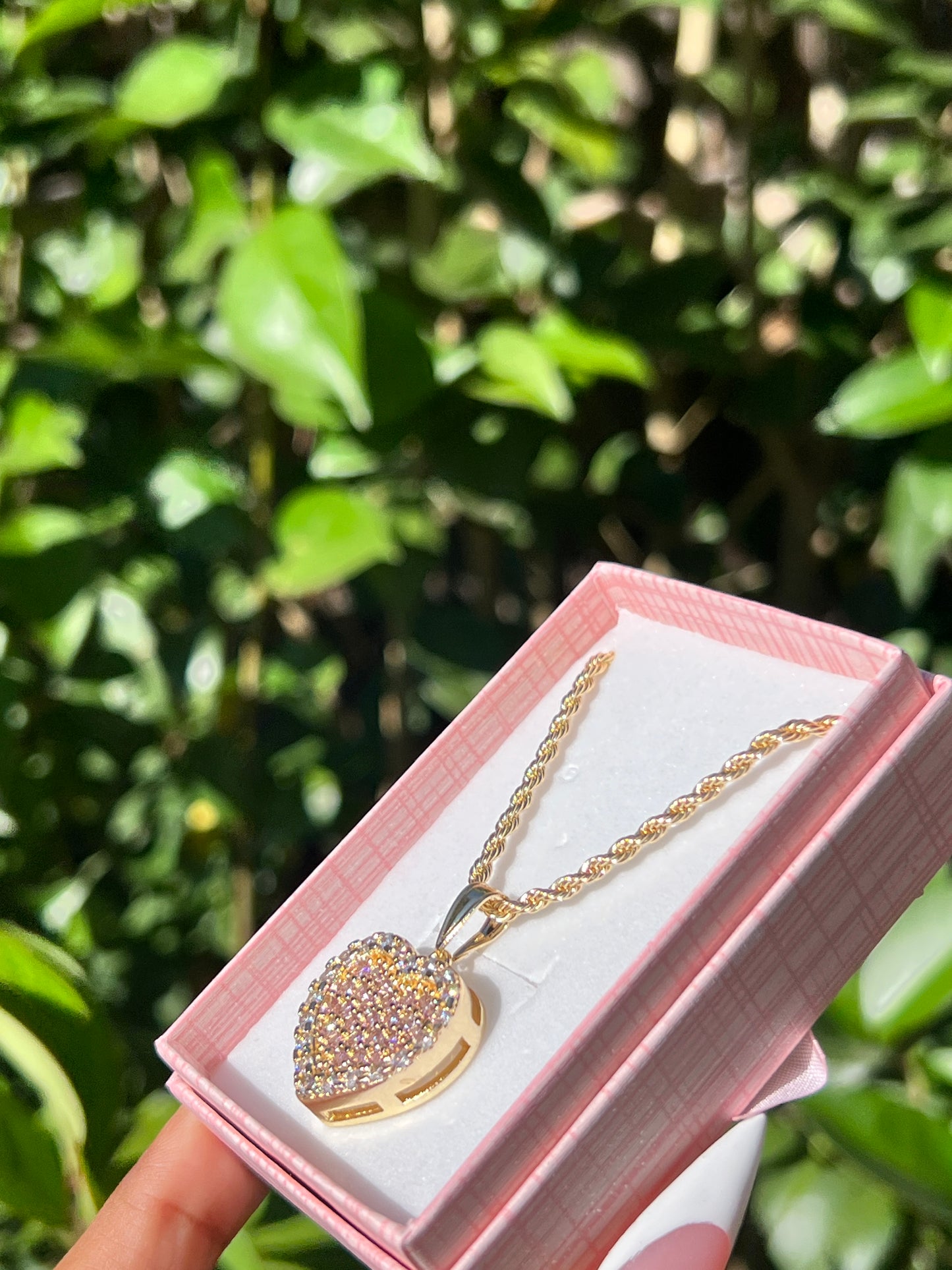 Pink hearts necklace